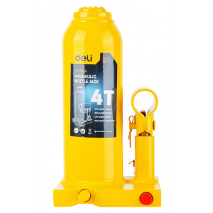 DELI υδραυλικός γρύλος μπουκάλας DQ71004, έως 4 τόνοι, 37cm, κίτρινος DQ71004