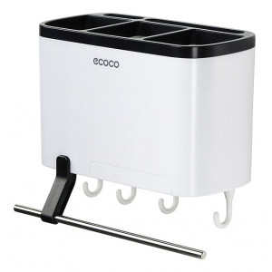 ECOCO πολυχρηστική βάση τοίχου για κουζίνα E1801, λευκή-μαύρη E1801