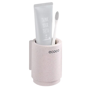 ECOCO θήκη οδοντόβουρτσας με ποτήρι E1901, μπεζ E1901