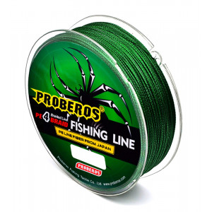 PROBEROS νήμα FISH-0030, τετράκλωνο, 9kg, 0.20mm, 100m, πράσινο FISH-0030