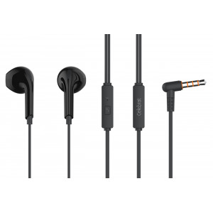 CELEBRAT earphones με μικρόφωνο G20, 3.5mm, 1.2m, μαύρα G20-BK
