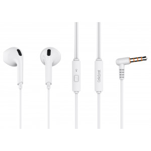CELEBRAT earphones με μικρόφωνο G20, 3.5mm, 1.2m, λευκά G20-WH