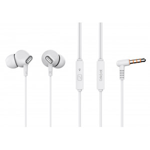 CELEBRAT earphones με μικρόφωνο G21, 3.5mm, 1.2m, λευκά G21-WH