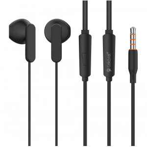 CELEBRAT earphones με μικρόφωνο G23, 3.5mm, 1.2m, μαύρα G23-BK