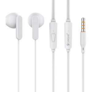 CELEBRAT earphones με μικρόφωνο G23, 3.5mm, 1.2m, λευκά G23-WH