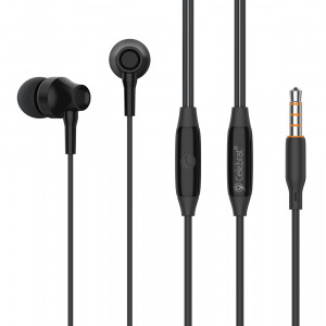 CELEBRAT earphones με μικρόφωνο G25, 3.5mm, 1.2m, μαύρα G25-BK