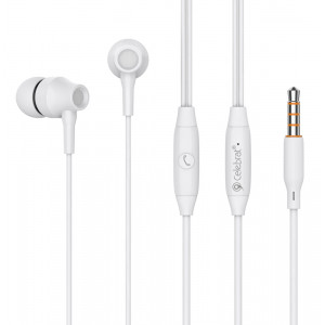 CELEBRAT earphones με μικρόφωνο G25, 3.5mm, 1.2m, λευκά G25-WH