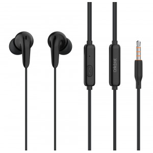 CELEBRAT earphones με μικρόφωνο G26, 3.5mm, 1.2m, μαύρα G26-BK