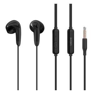 CELEBRAT earphones με μικρόφωνο G27, 3.5mm, 1.2m, μαύρα G27-BK