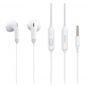 CELEBRAT earphones με μικρόφωνο G27, 3.5mm, 1.2m, λευκά G27-WH