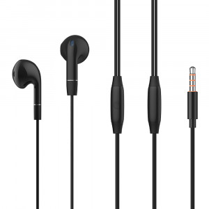 CELEBRAT earphones με μικρόφωνο G8, 3.5mm, 1.2m, μαύρα G8-BK