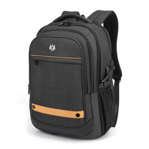 GOLDEN WOLF τσάντα πλάτης GB00370, με θήκη laptop 15.6, 25L, μαύρη GB00370-BK