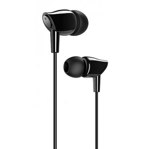 USAMS earphones με μικρόφωνο EP-37, 10mm, 1.2m, μαύρα HSEP3701