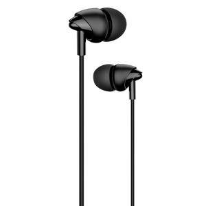 USAMS earphones με μικρόφωνο EP-39, 10mm, 1.2m, μαύρα HSEP3901