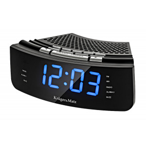 KRUGER&MATZ επιτραπέζιο ψηφιακό ξυπνητήρι KM0813, με ραδιόφωνο, μαύρο KM0813