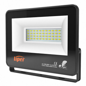 LIPER LED προβολέας LPFL-100BS01 100W, 4000K, 8000lm, IP66, 220V, μαύρος LPFL-100BS01