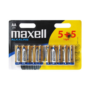 MAXELL Αλκαλικές μπαταρίες AA LR6, 5 + 5 τεμάχια, blister LR6-5PLUS5