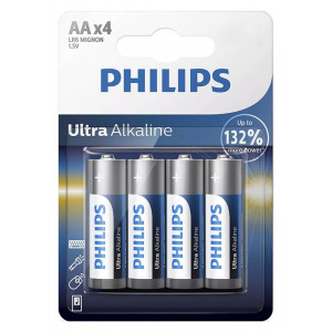 PHILIPS Ultra αλκαλικές μπαταρίες LR6E4B/10, AA LR6 1.5V, 4τμχ LR6E4B-10