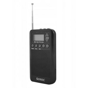 SONIC φορητό ραδιόφωνο R-9388, πτυσσόμενη κεραία, μαύρο LXKA004
