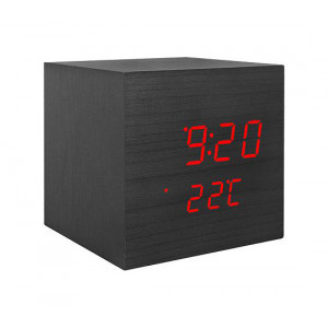 LTC ψηφιακό ρολόι LXLTC07 με ξυπνητήρι & θερμόμετρο, επιτραπέζιο, μαύρο LXLTC07