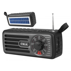 CMIK φορητό ραδιόφωνο & ηχείο MK-101, ηλιακό, BT/USB/TF/AUX, μαύρο LXMK101
