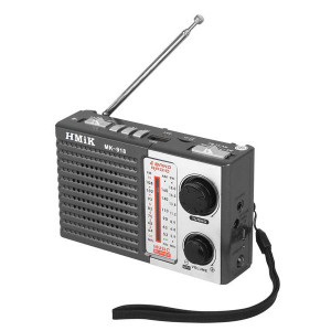 HMIK φορητό ραδιόφωνο & ηχείο MK-918 με φακό, BT/USB/TF/AUX, γκρι LXMK918S