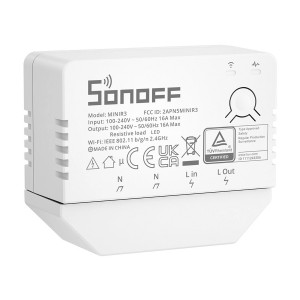 SONOFF smart διακόπτης MINIR3, 1-Gang, Wi-Fi, 16A, λευκός MINIR3