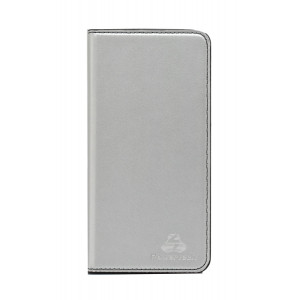 POWERTECH Θήκη Magnet Leather Slide για Smartphone 5.3 - 5.7, ασημί MOB-0957