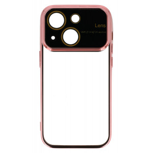 POWERTECH θήκη Electro Lens MOB-1945 για iPhone 15, διάφανη-ροζ χρυσό MOB-1945