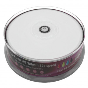 MEDIARANGE CD-R 700MB  52x - Cake 25τμχ  inkjet FF printable MR202