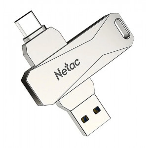 NETAC USB Flash Drive U782C, 64GB, USB 3.0 & USB Type-C, OTG, ασημί NT03U782C-064G-30PN