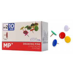 MP χρωματιστές πινέζες PA485-03, μεταλλικές, 10mm, 100τμχ PA485-03