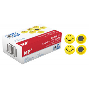 MP μαγνήτης smiley face PA488-03, 30mm, κίτρινος, 12τμχ PA488-03
