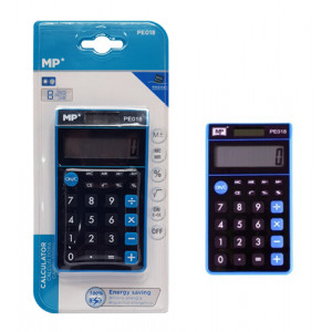 MP αριθμομηχανή τσέπης PE018, ηλιακό & μπαταρίες, 8 ψηφία, μπλε PE018-BL