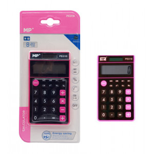 MP αριθμομηχανή τσέπης PE018, ηλιακό & μπαταρίες, 8 ψηφία, ροζ PE018-PK