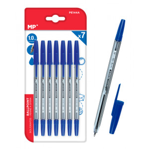 MP στυλό διαρκείας PE144A, 1mm, μπλε, 7τμχ PE144A