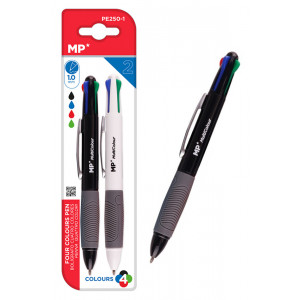 MP στυλό διαρκείας PE250-1, με μύτη 1mm, 4 χρώματα, 2τμχ PE250-1
