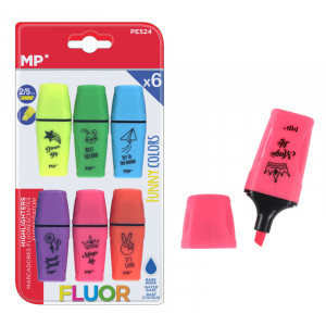 MP μίνι μαρκαδόρος υπογράμμισης PE524, διάφορα χρώματα, 6τμχ PE524