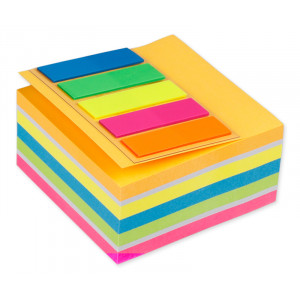 MP αυτοκόλλητα χαρτάκια σημειώσεων PN185 75x75mm, 400+100τμχ, χρωματιστά PN185