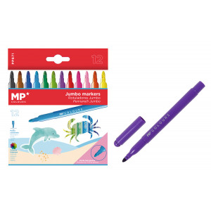 MP σετ χρωματιστών μαρκαδόρων Jumbo με χοντρή μύτη PP871, 12μχ PP871