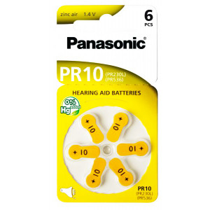 PANASONIC μπαταρίες ακουστικών βαρηκοΐας PR10, mercury free, 1.4V, 6τμχ PR10