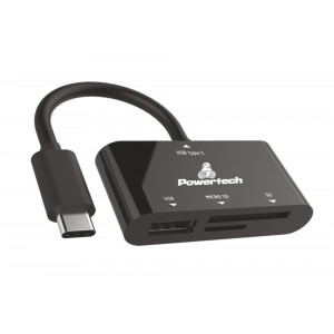 PT Card Reader USB Type-C, SD, Micro SD, USB, Black PT-497