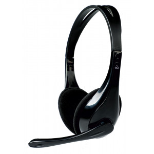 POWERTECH Headphones με μικρόφωνο PT-734 105dB, 40mm, 3.5mm, 1.8m, μαύρο PT-734