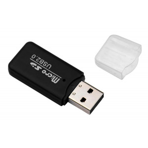 POWERTECH mini card reader PT-893, SD card mini, μαύρος PT-893