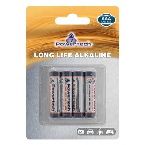 POWERTECH Long Life Αλκαλικές μπαταρίες PT-942, AAA LR03 1.5V, 4τμχ PT-942
