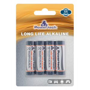 POWERTECH Long Life Αλκαλικές μπαταρίες PT-943, AA LR6 1.5V, 4τμχ PT-943