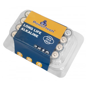 POWERTECH Long Life Αλκαλικές μπαταρίες PT-946, AAA LR03 1.5V, 24τμχ PT-946