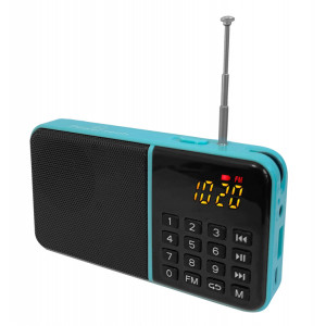 POWERTECH ραδιόφωνο & φορητό ηχείο PT-997, LCD, 1200mah, μπλε PT-997