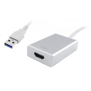 POWERTECH converter USB 3.0 σε HDMI PTH-022 με Audio, ασημί PTH-022