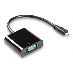 POWERTECH converter micro HDMI (M) σε VGA (F) PTH-027 με Audio, μαύρο PTH-027